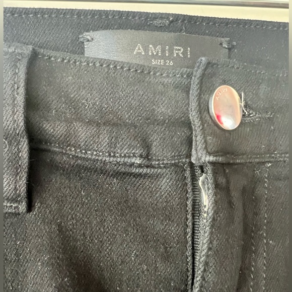 Black AMIRI jeans, size 26, leather details and zipper - Picture 3 of 5